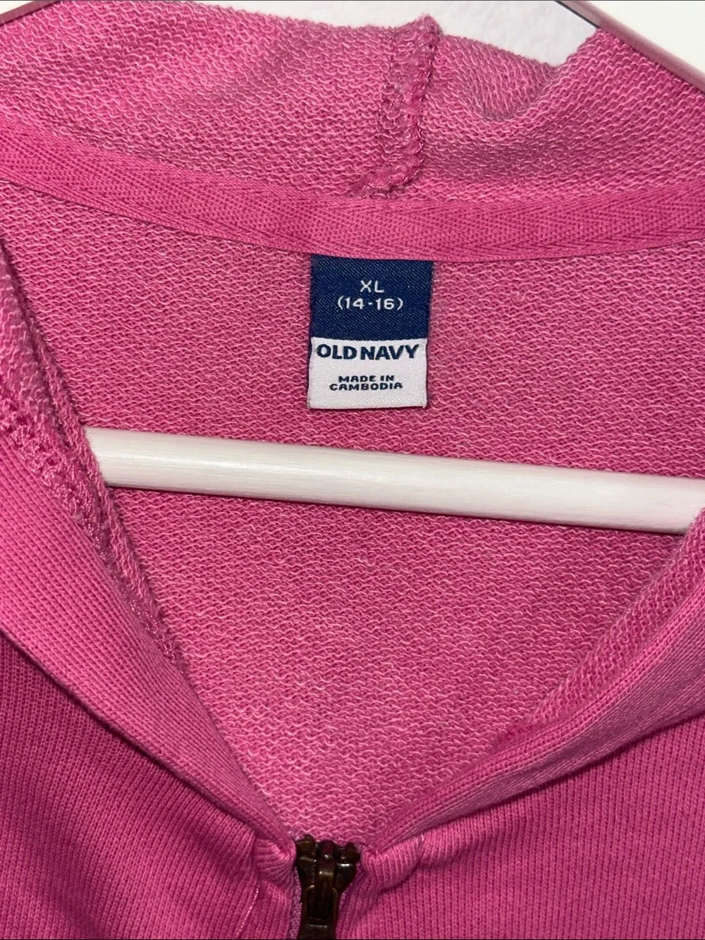 NEW Pink Hooded Full Zip Jacket Pockets Youth Girls XL 14/16